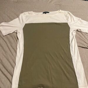 Ralph Lauren White and Olive Tee